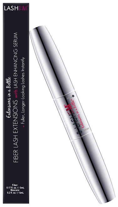 Lashem Extensions in a Bottle Fiber Lash Extensions with Lash Enhancing Serum