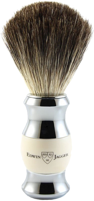 Edwin Jagger Imitation Ivory & Chrome Shaving Brush (Pure Badger)