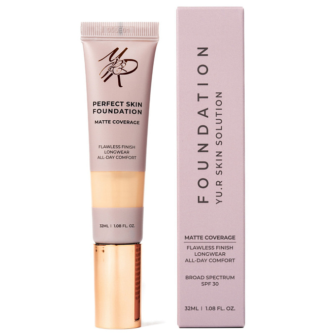 Yu.R Matte Coverage Foundation (2.5 fair plus) Основа под макияж тонирующая 32 мл