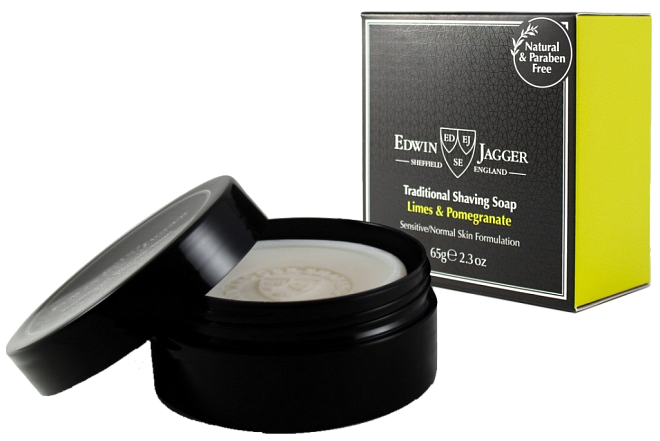 Edwin Jagger Traditional Shaving Soap Limes & Pomegranate (Travel Container)
