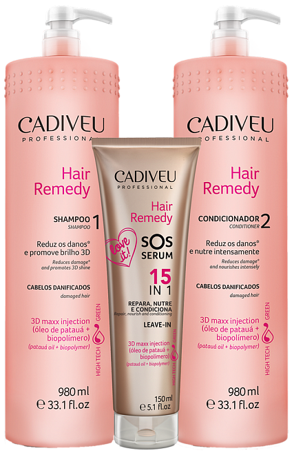 Cadiveu Hair Remedy Set with SOS Serum 980/980/150 ml