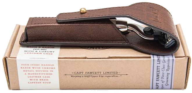 Captain Fawcett Finest Hand Crafted Safety Razor With Leather Case
