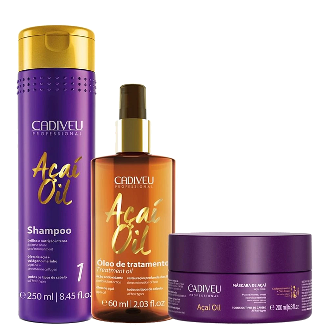 Cadiveu Acai Oil - Kit Home Care 250/200/60 ml