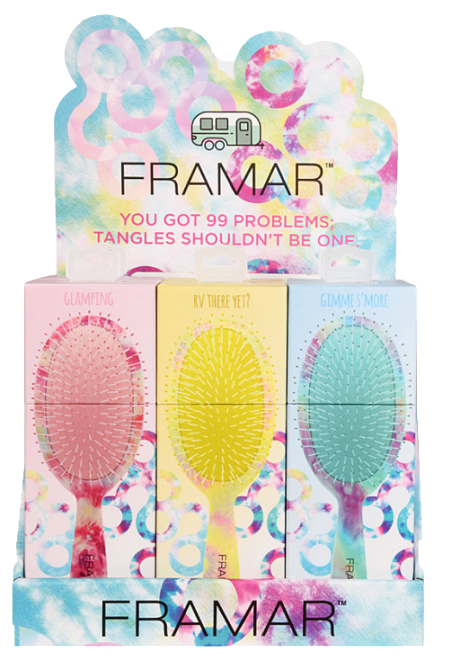 Framar Detangle Brush Summer Camp Display