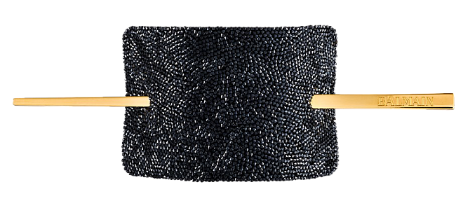 Balmain Hair Couture Hair Barrette Limited Edition Fall Winter 19 Swarovski Black