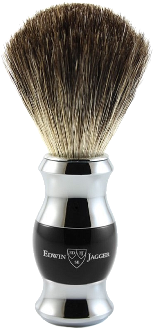 Edwin Jagger Imitation Ebony & Chrome Shaving Brush (Pure Badger)
