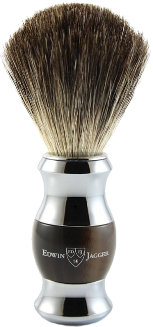 Edwin Jagger Imitation Horn & Chrome Shaving Brush (Pure Badger)