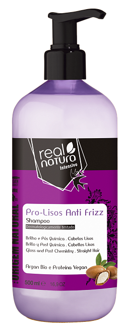 Real Natura Shampoo Pro-Lisos Anti Frizz Argan
